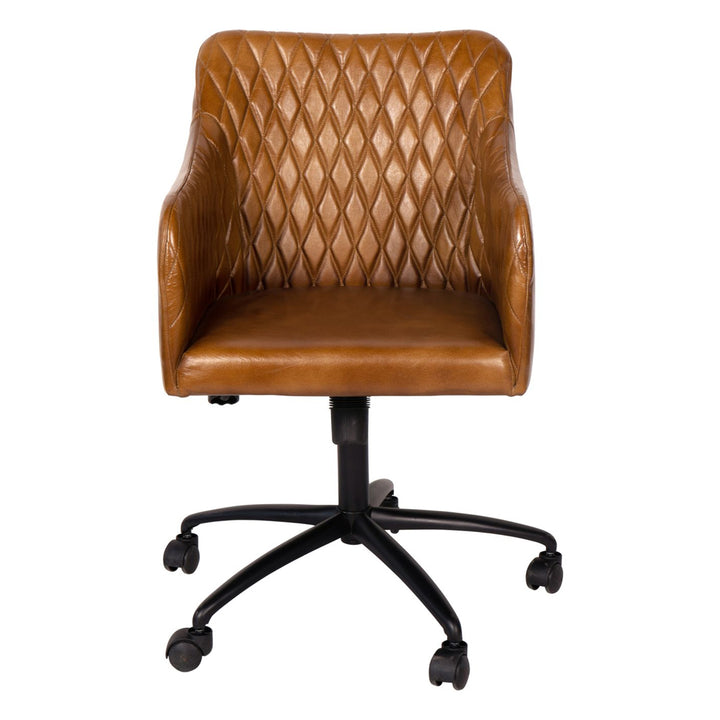 Libra Interiors Maxwell Office Chair – Cognac Leather