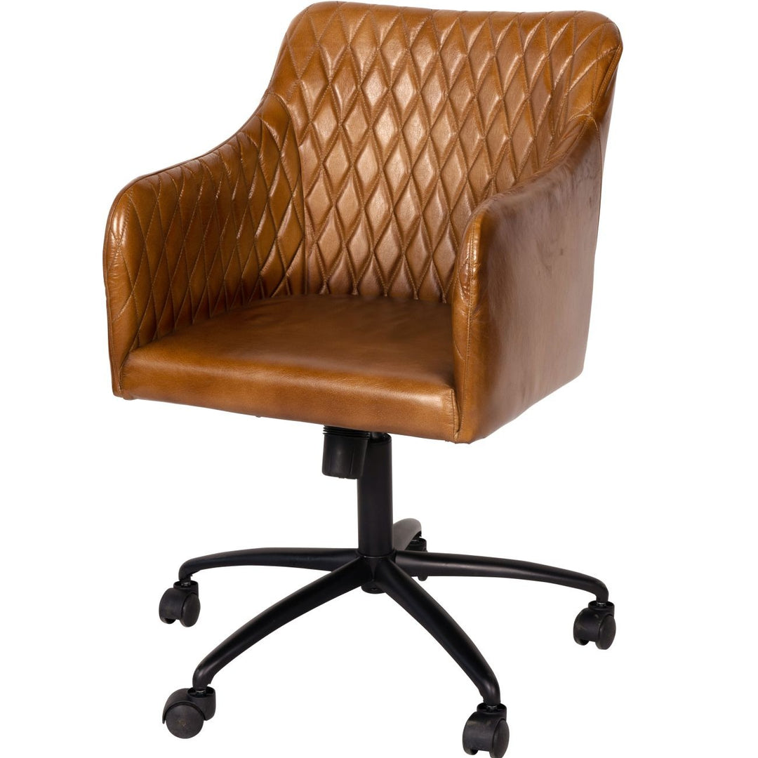 Libra Interiors Maxwell Office Chair – Cognac Leather