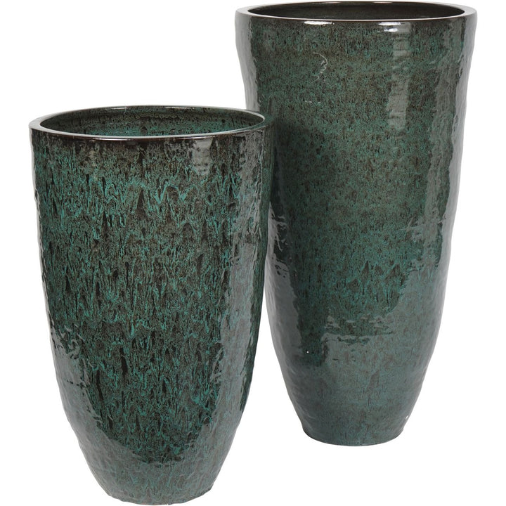 Libra Interiors Mederno Planter with Green Reactive Glaze – Extra Large