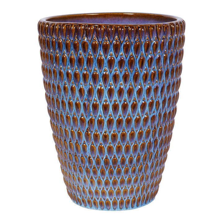 Libra Interiors Mediterranean Planter with Blue Reactive Glaze – Large