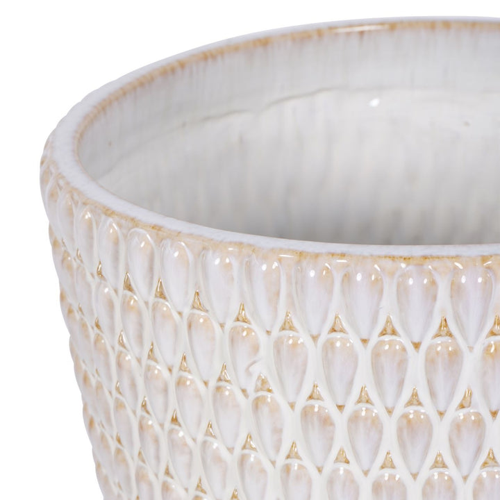 Libra Interiors Mediterranean Planter with Cream Reactive Glaze – Extra Large