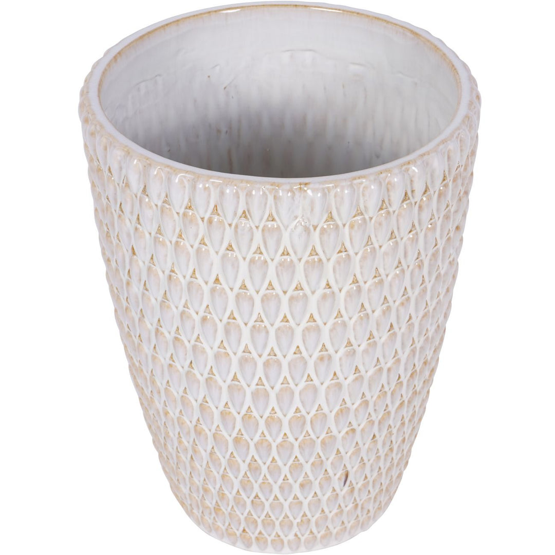 Libra Interiors Mediterranean Planter with Cream Reactive Glaze – Large