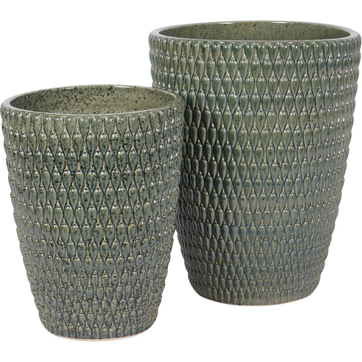 Libra Interiors Mediterranean Planter with Green Reactive Glaze – Extra Large