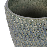 Libra Interiors Mediterranean Planter with Green Reactive Glaze – Large