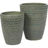 Libra Interiors Mediterranean Planter with Green Reactive Glaze – Large