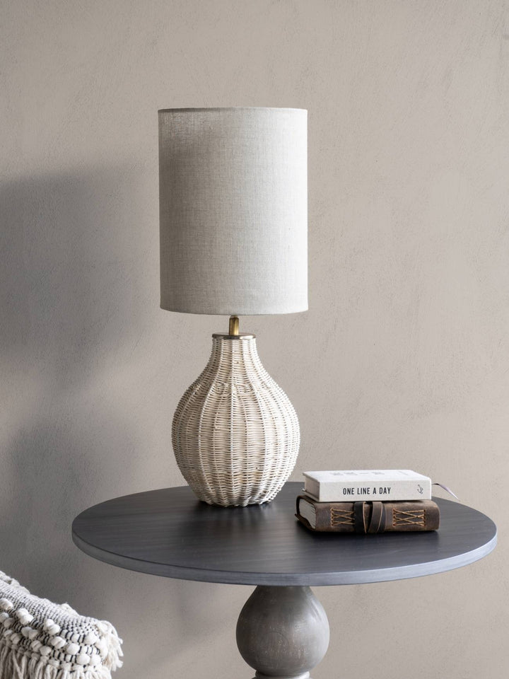 Libra Interiors Natural Rattan Table Lamp – Small