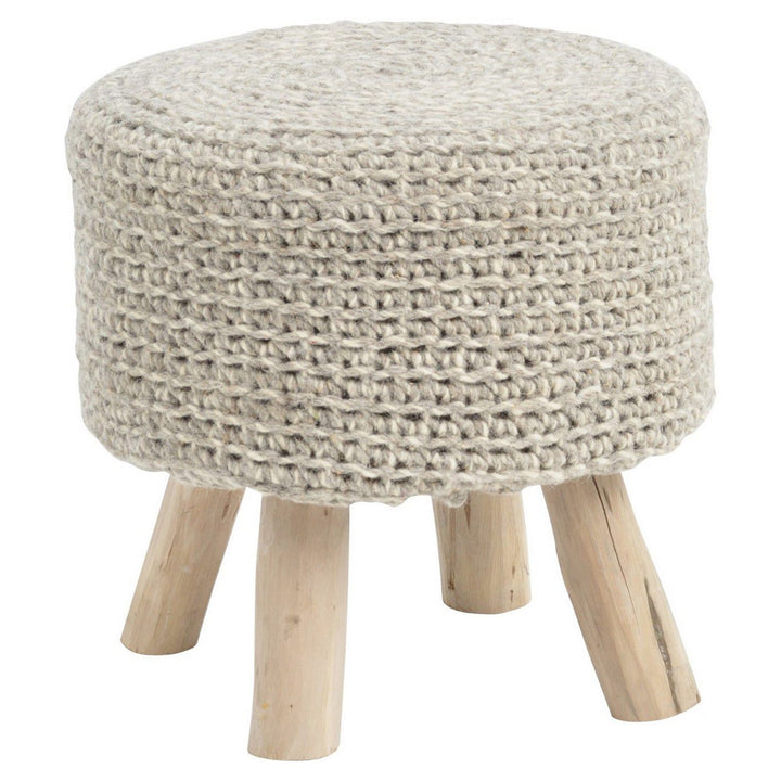 Libra Interiors Nomad Stone Grey Knitted Stool