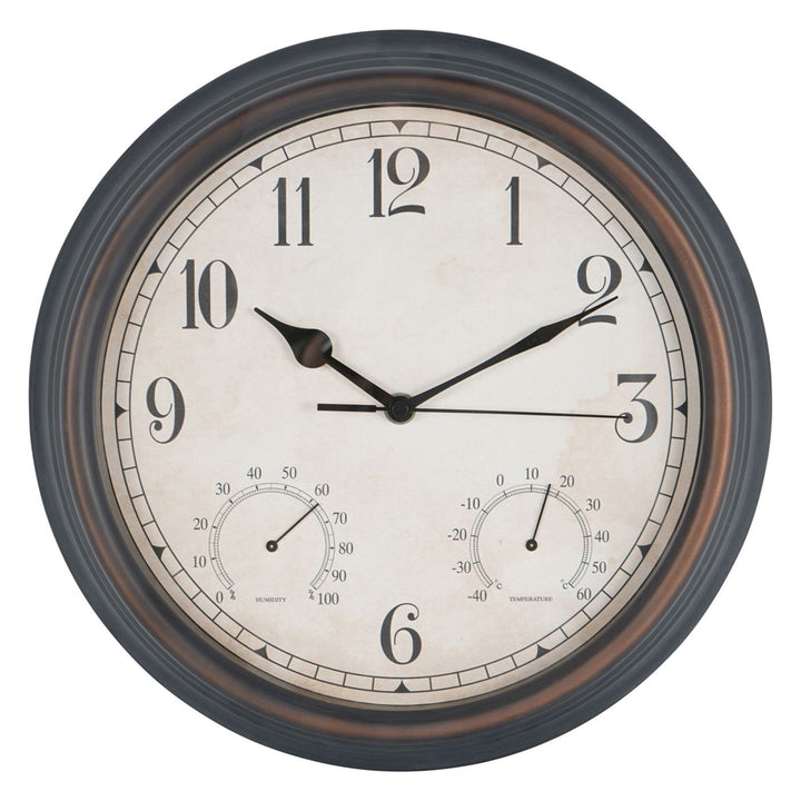 Libra Interiors Outdoor Antiqued Metal Clock – Small