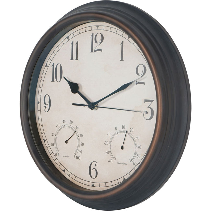 Libra Interiors Outdoor Antiqued Metal Clock – Small