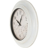 Libra Interiors Outdoor Antiqued Metal Clock – White