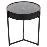 Libra Interiors Palladium Side Table – Black and Gold