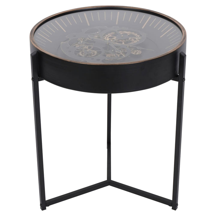 Libra Interiors Palladium Side Table – Black and Gold