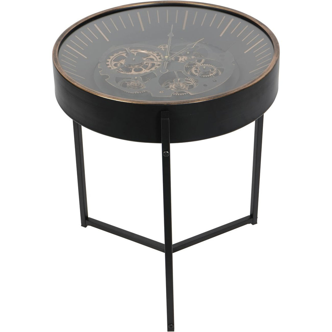 Libra Interiors Palladium Side Table – Black and Gold