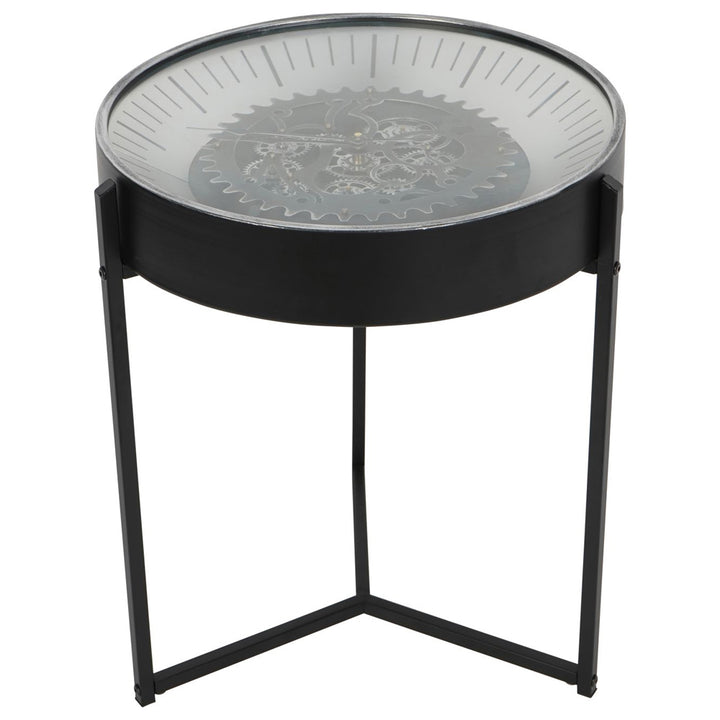 Libra Interiors Palladium Side Table – Black and Nickel