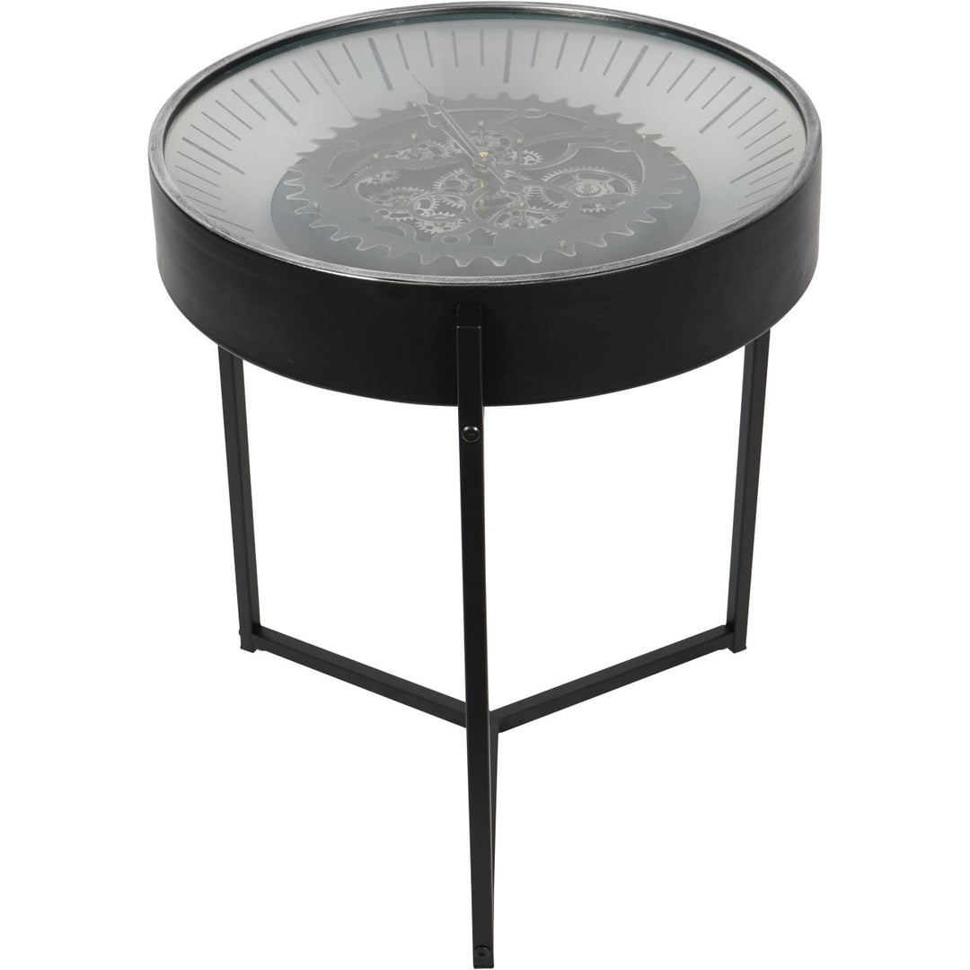 Libra Interiors Palladium Side Table – Black and Nickel