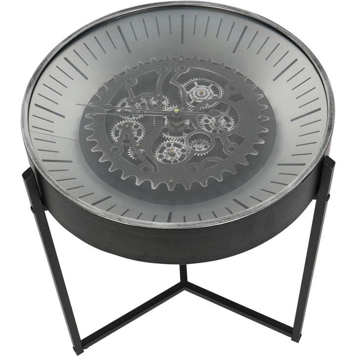 Libra Interiors Palladium Side Table – Black and Nickel