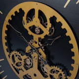 Libra Interiors Palladium Wall Clock with Central Moving Cogs