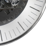 Libra Interiors Palladium Wall Clock with Moving Cogs – Black and Nickel