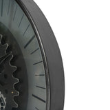 Libra Interiors Palladium Wall Clock with Moving Cogs – Black and Nickel