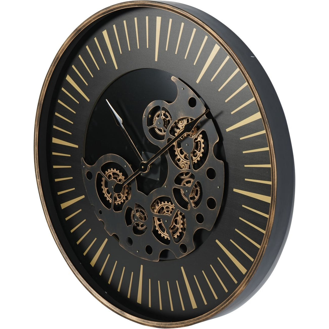 Libra Interiors Palladium Wall Clock with Moving Cogs – Large