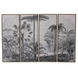 Libra Interiors Palm Framed Canvas – Set of 4
