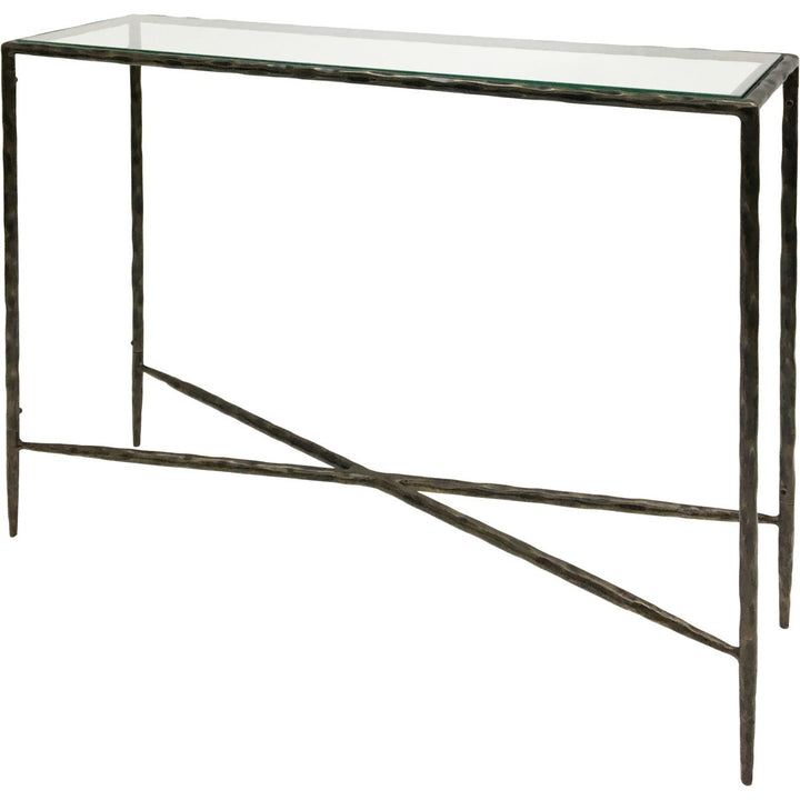 Libra Interiors Patterdale Hand Forged Console Table in Dark Bronze – Small