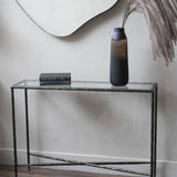Libra Interiors Patterdale Hand Forged Console Table in Dark Bronze – Small