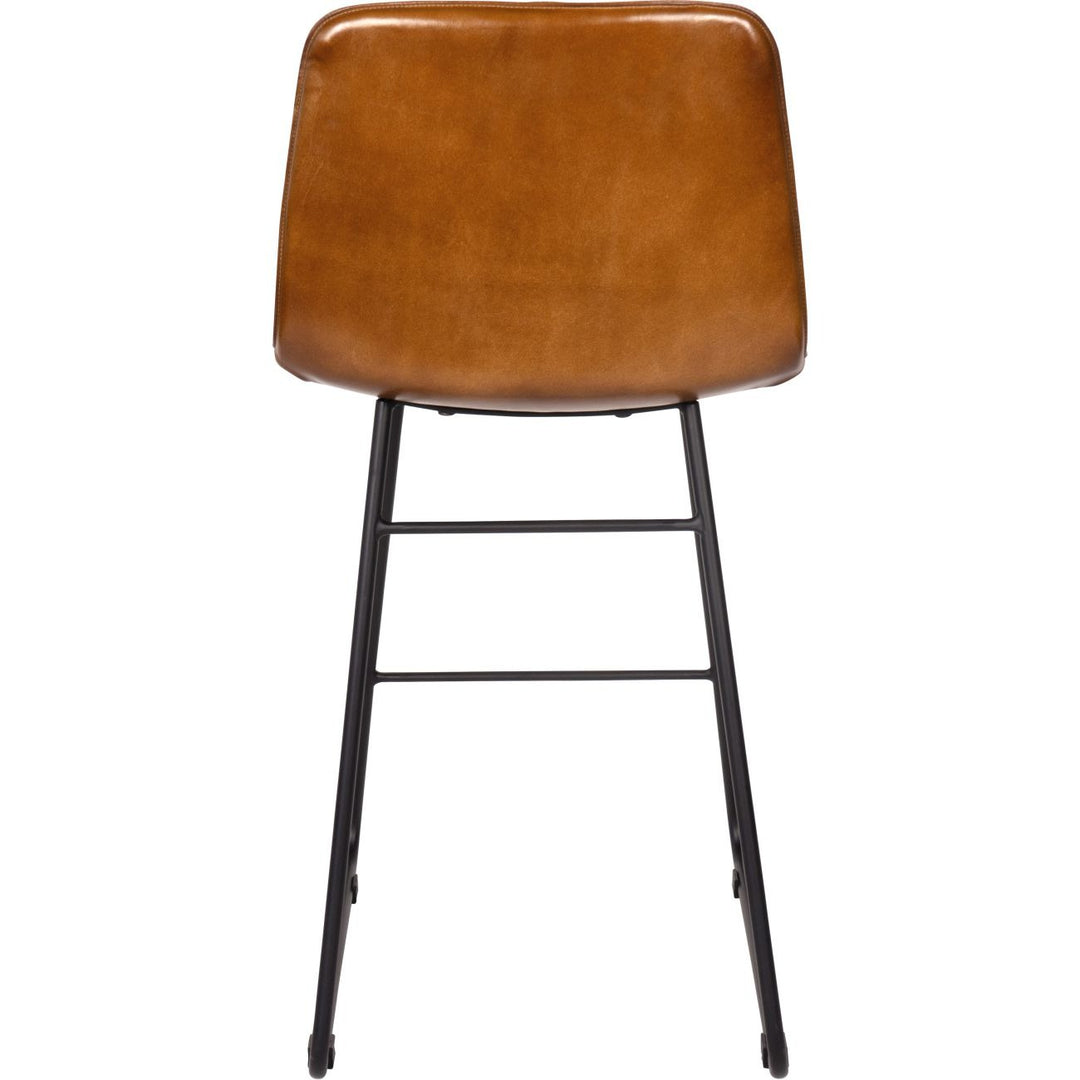 Libra Interiors Robinson Bar Stool in Cognac Leather – Set of 2