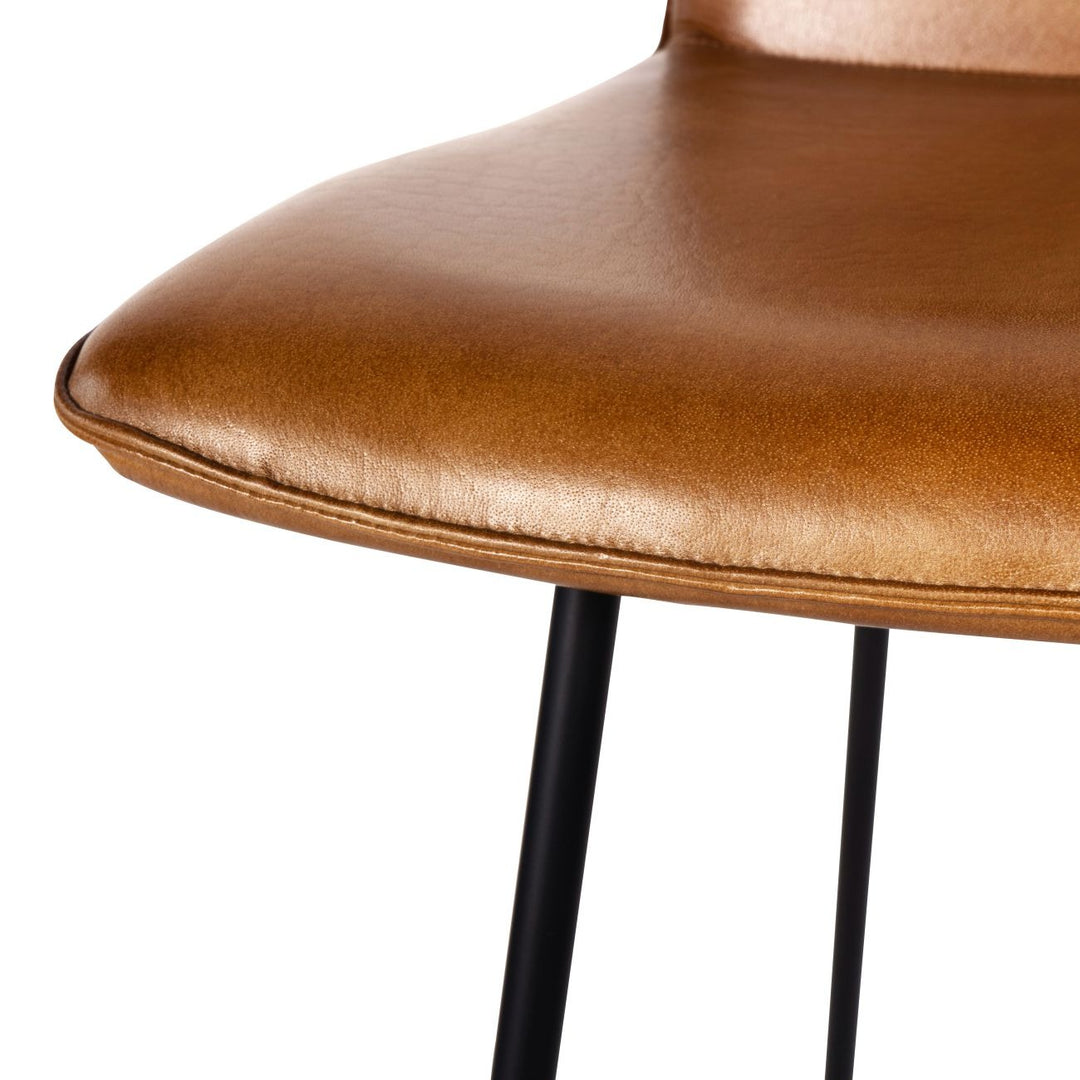 Libra Interiors Robinson Bar Stool in Cognac Leather – Set of 2