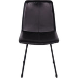 Libra Interiors Robinson Dining Chair in Charcoal Leather – Set of 2