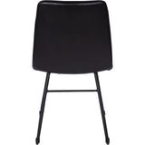 Libra Interiors Robinson Dining Chair in Charcoal Leather – Set of 2