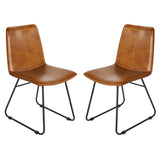 Libra Interiors Robinson Dining Chair in Cognac Leather – Set of 2