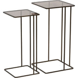 Libra Interiors Saltzburg Nesting Side Tables in Dark Gold – Set of 2