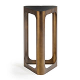 Libra Interiors Thorpe Triangular Accent Table – Black Tinted Glass