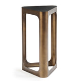 Libra Interiors Thorpe Triangular Accent Table – Black Tinted Glass