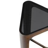 Libra Interiors Thorpe Triangular Accent Table – Black Tinted Glass