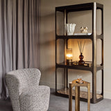 Libra Interiors Thorpe Triangular Accent Table – Black Tinted Glass