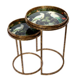 Libra Interiors Tropical Birds Side Tray Tables - Set of 2