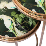 Libra Interiors Tropical Birds Side Tray Tables - Set of 2