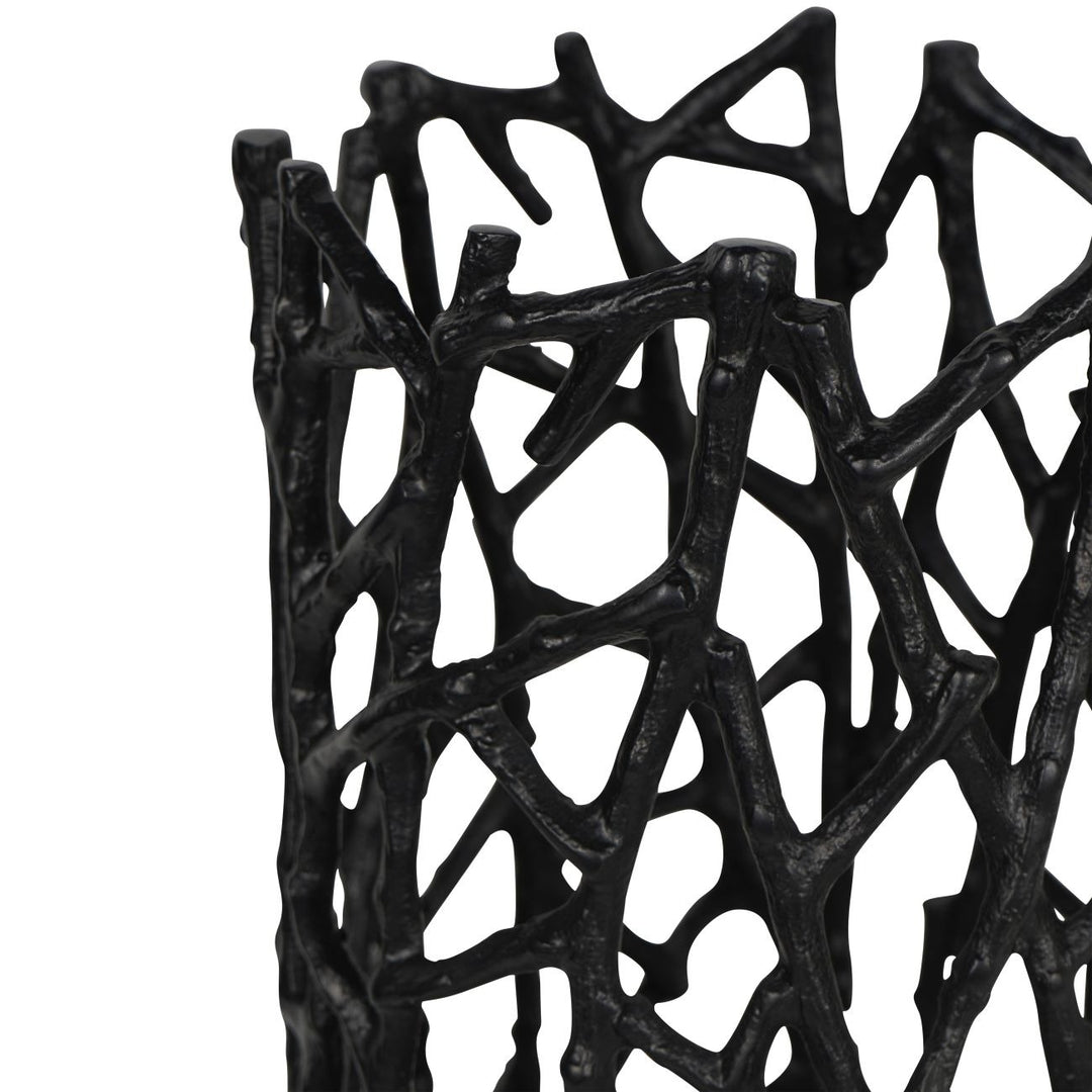 Libra Interiors Twig Sculpture Floor Vase – Black