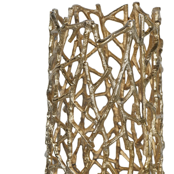 Libra Interiors Twig Sculpture Floor Vase – Gold