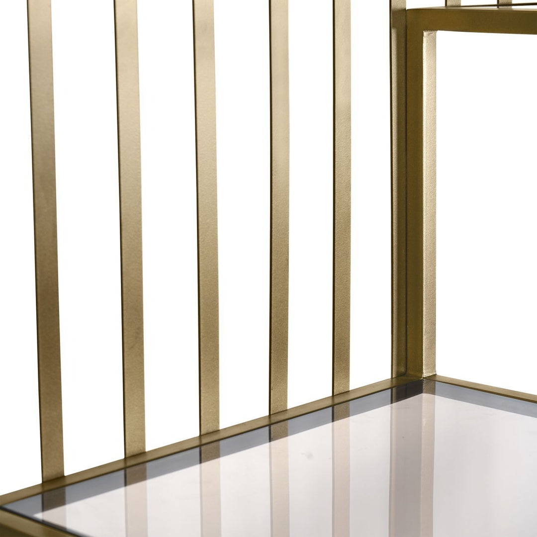 Libra Interiors Westley Shelving Unit – Dark Gold – Set of 2