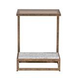 Libra Interiors Alicia Two-Tiered Side Table – Smoked Glass & Marble