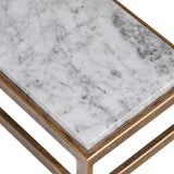 Libra Interiors Alicia Two-Tiered Side Table – Smoked Glass & Marble