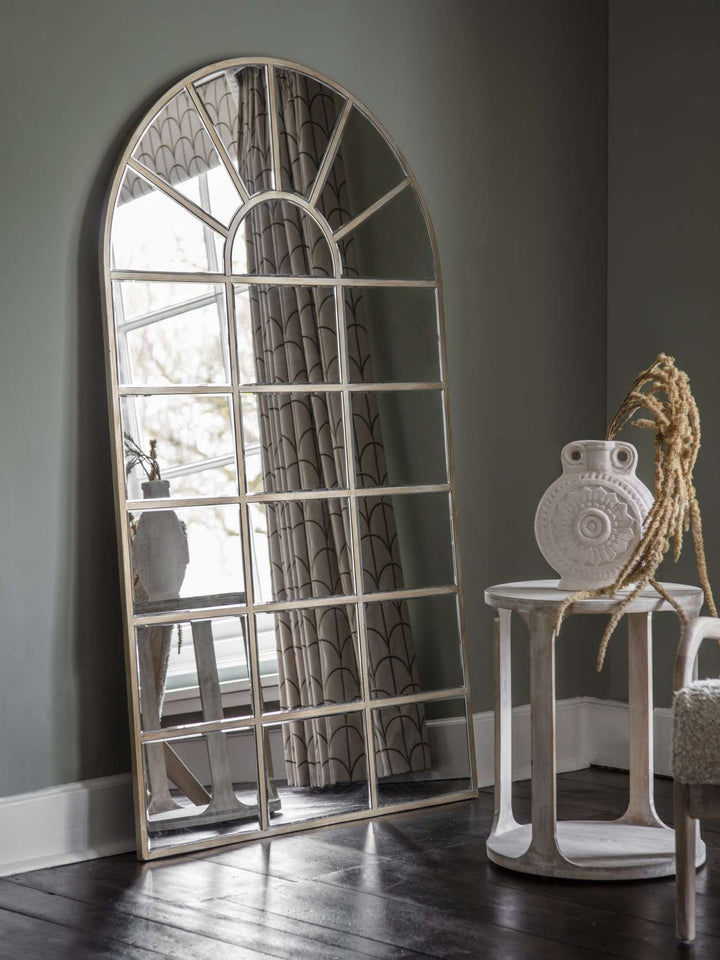 Libra Interiors Blakely Arched Floor Mirror – Antique Gold