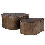 Libra Interiors Cloud Coffee Tables – Set of 2 – Marble & Glass