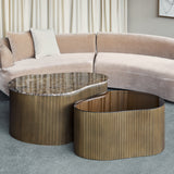 Libra Interiors Cloud Coffee Tables – Set of 2 – Marble & Glass