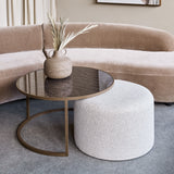 Libra Interiors Driftwood Ripple Coffee Table & Nesting Pouffe