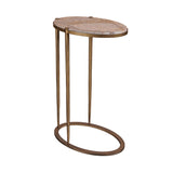 Libra Interiors Iota Oval Accent Table – Forest Brown