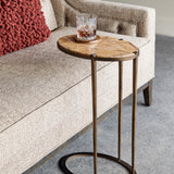 Libra Interiors Iota Oval Accent Table – Forest Brown